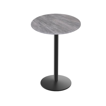 42 Tall OD214 Black Table Base W22 Diameter Foot And 36 Diameter Greystone Top,IndoorOutdoor